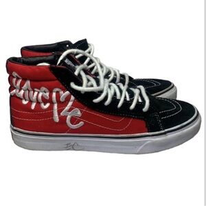 VANS Sk8-Hi x Curtis Kulig Love Me Red Hi-top Sneakers Unisex Women Size 8.5